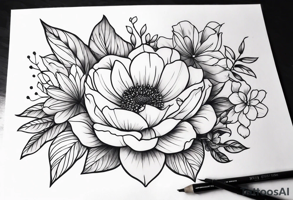 Floral sleeve tattoo idea