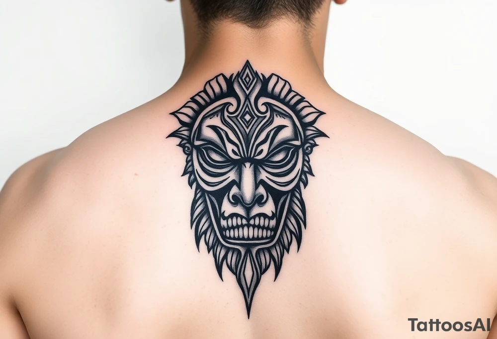 african mask tattoo idea