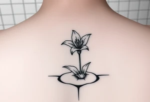 bathroom floor with lily coming up out of tile floor tattoo idea