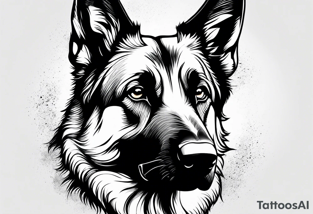 German shepherd dog part of a sleeve tattoo tattoo idea