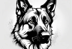 German shepherd dog part of a sleeve tattoo tattoo idea
