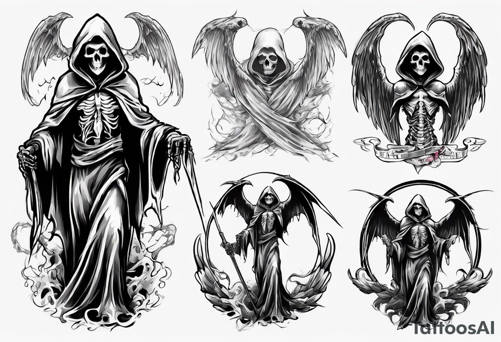 grim reaper
 with wings tattoo idea