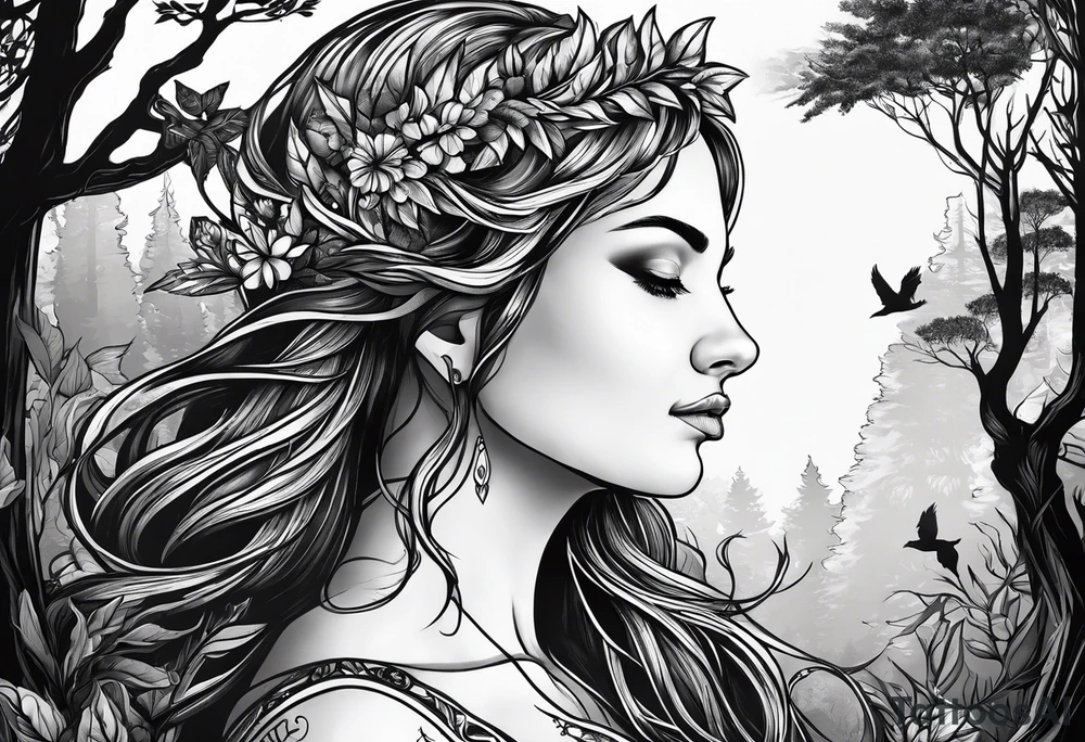 Forest mother tattoo idea