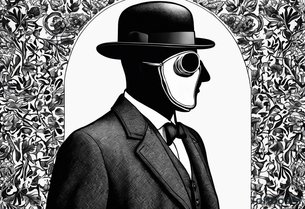 The drawing “the invisible man” by rene magritte tattoo idea