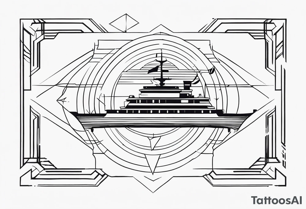Minimalist flagship tattoo tattoo idea