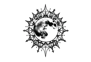 1x10^23 surrounded by cascade of stars and moon tattoo idea