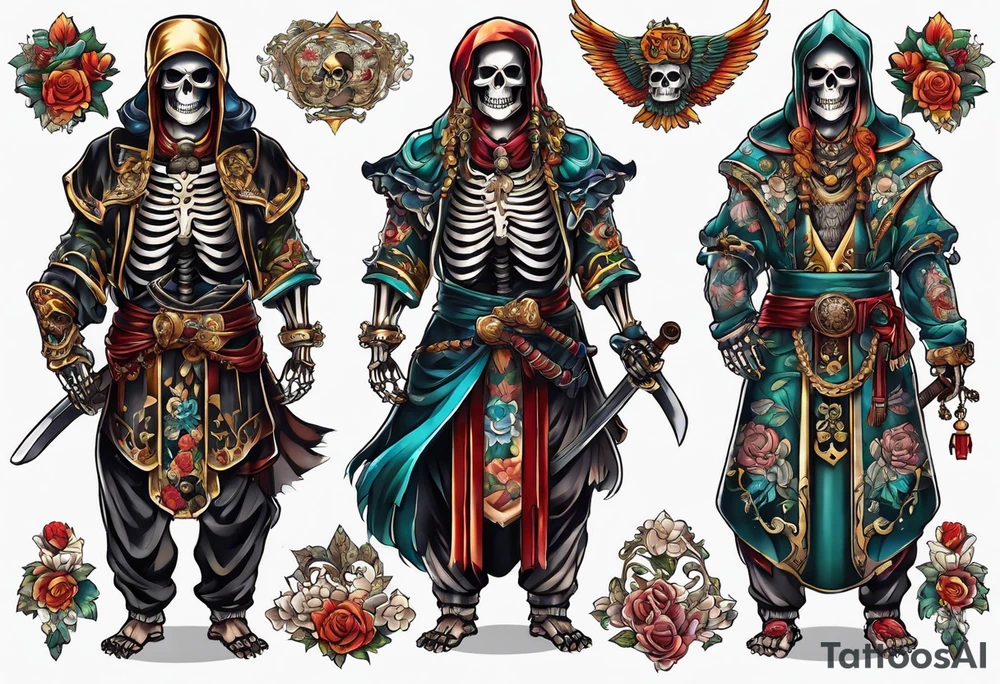 skeleton full body tattoo idea
