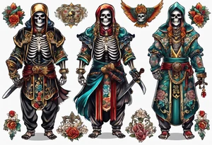 skeleton full body tattoo idea
