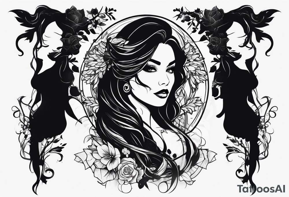 Woman silhouette tattoo idea