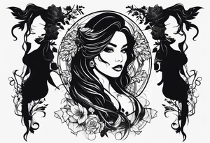 Woman silhouette tattoo idea