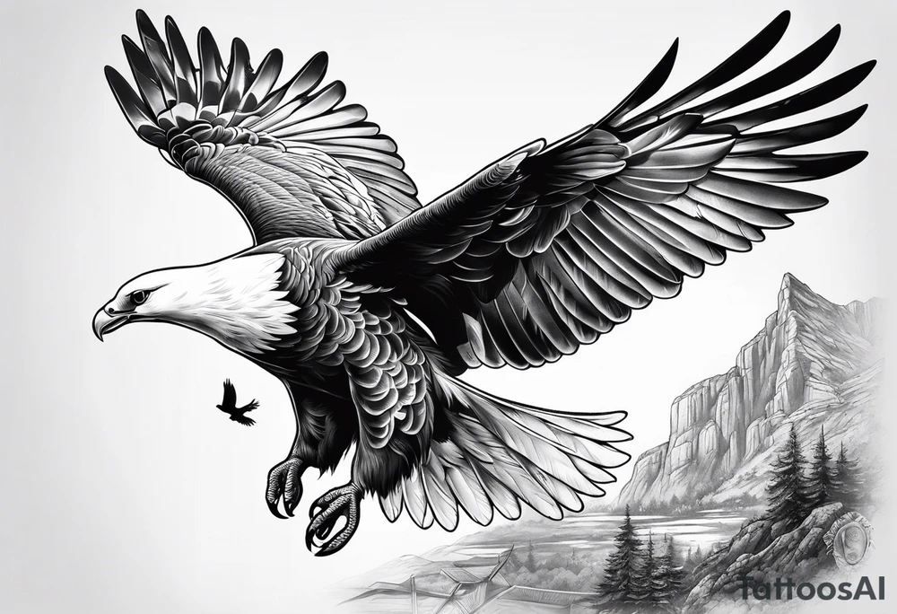 White Dove and Eagle tattoo idea