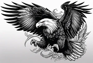 Eagle. 

Clutching a sword. 

Scroll with the words "Death Before Dishonor" tattoo idea