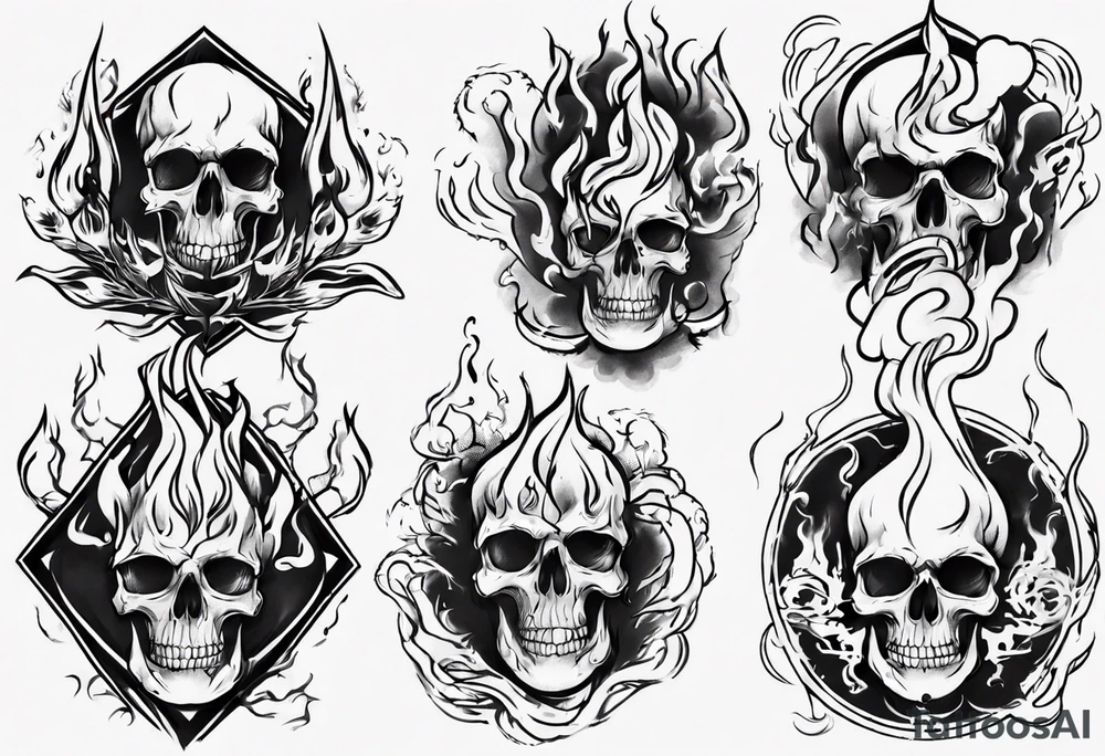 smoke fire tattoo idea