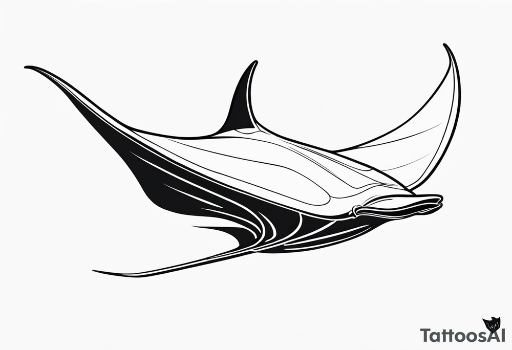 Manta ray swimming tattoo idea