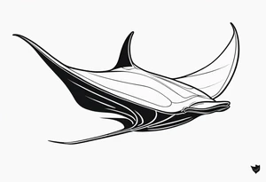 Manta ray swimming tattoo idea