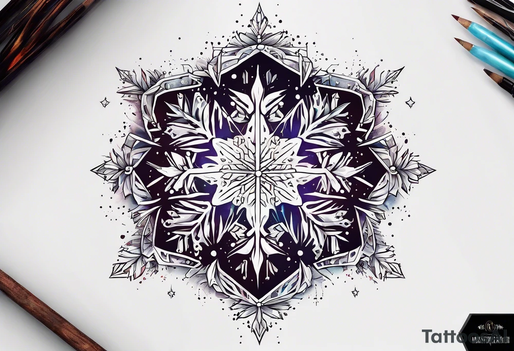 Constellation, animal, snowflake tattoo idea