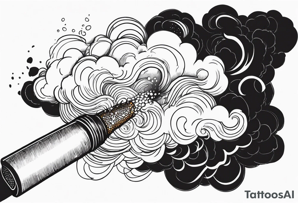 Draw me black smoke coming out of a cigarette tattoo idea