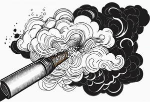 Draw me black smoke coming out of a cigarette tattoo idea
