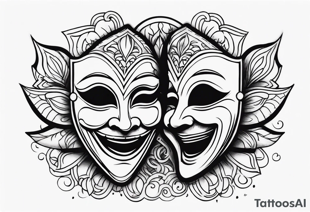 Gothic Laughing mask tattoo idea
