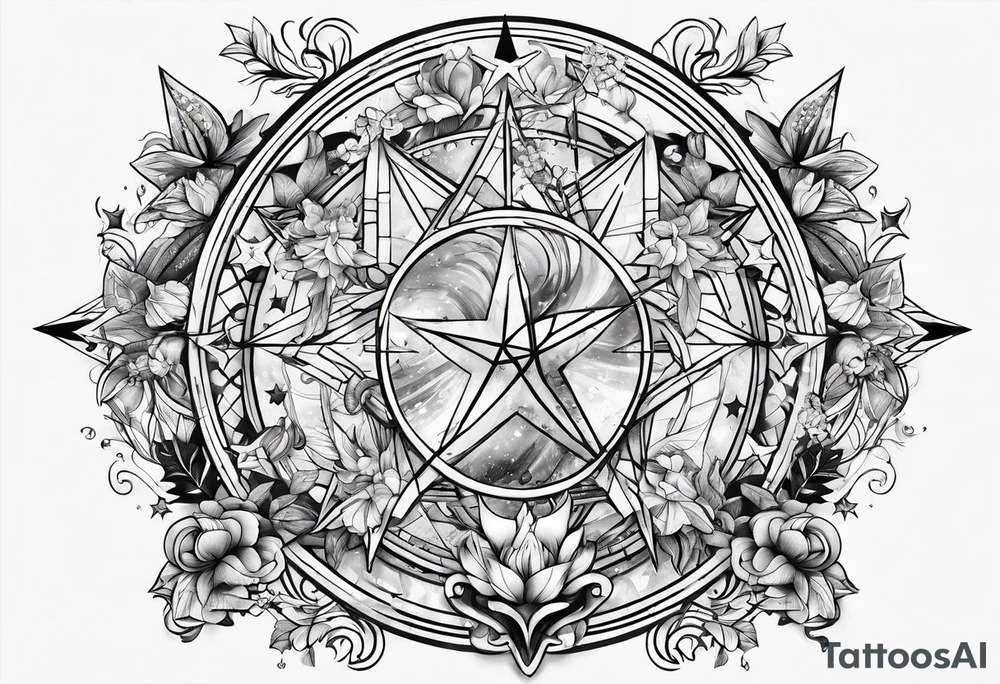 Leo and sagittarius zodiac star symbols tattoo idea