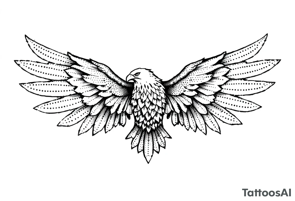 Eagle draw, wings not open tattoo idea