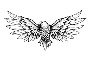 Eagle draw, wings not open tattoo idea