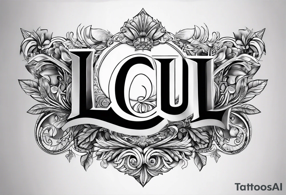 THE LETTERS "L O U E L" tattoo idea