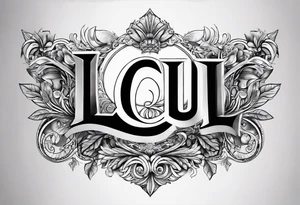 THE LETTERS "L O U E L" tattoo idea