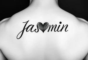 i just need the name jasmin on a blank canvas with the dot in the letter i to be a heart tattoo idea