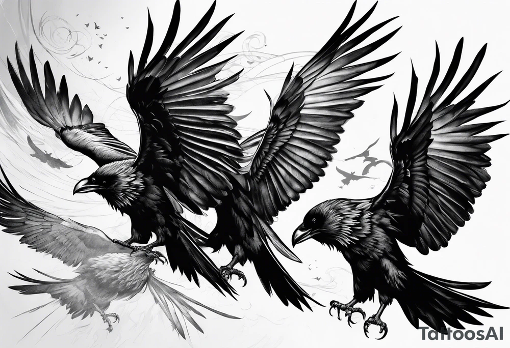 3 Flying Crows tattoo idea