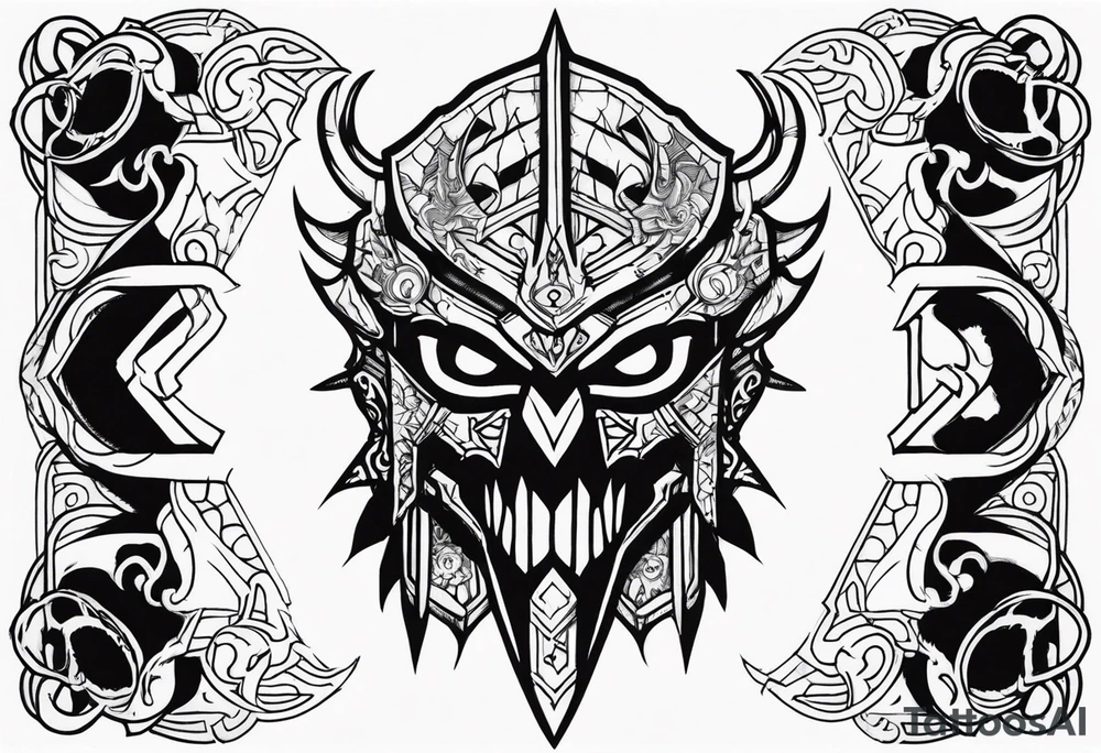 manga berserk cyber sigilism tattoo idea