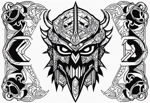 manga berserk cyber sigilism tattoo idea