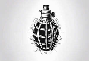 grenade ribcage tattoo idea