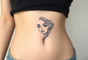 Mermaid light grainy soft feminine face tattoo idea