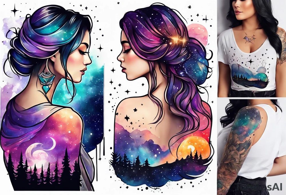 galaxy constellations tattoo idea