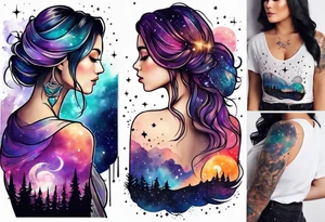 galaxy constellations tattoo idea
