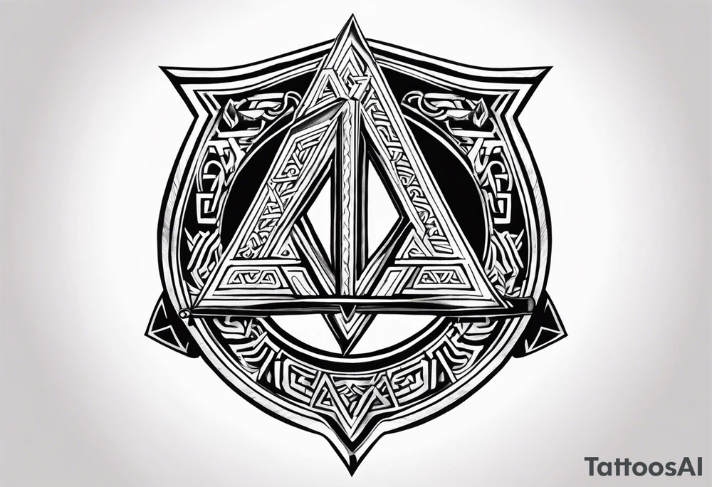 Valhalla shield sword valknut tattoo idea