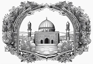 israel city vector gate 
swirl  vignette tattoo idea