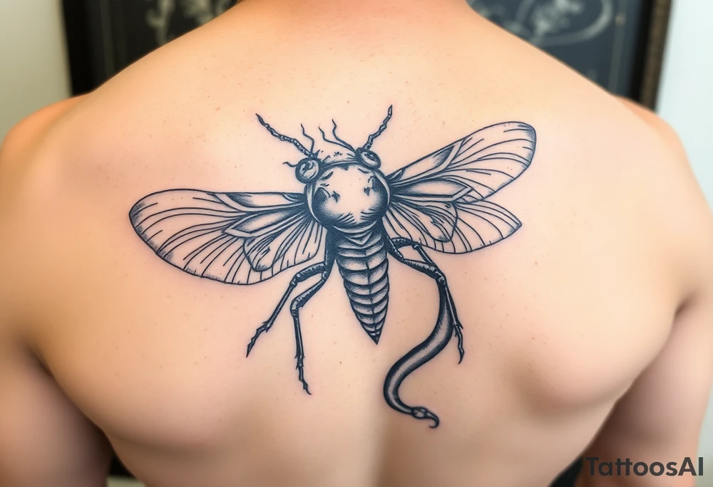 Cicada with snake tattoo idea