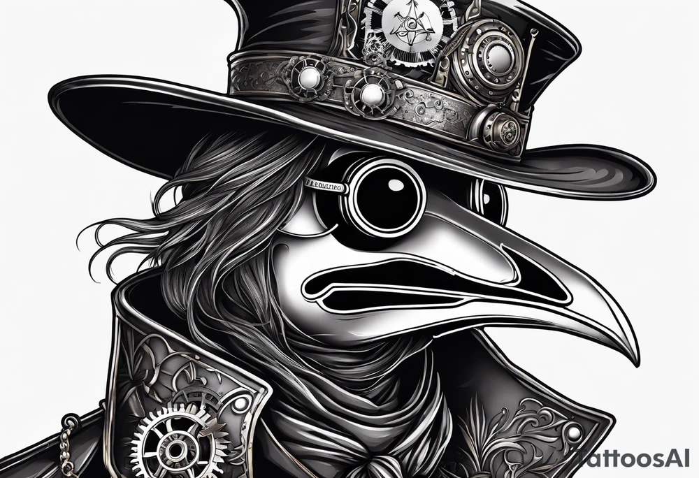 steampunk plague doctor 
3/4 of body tattoo idea