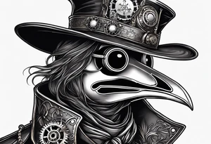 steampunk plague doctor 
3/4 of body tattoo idea