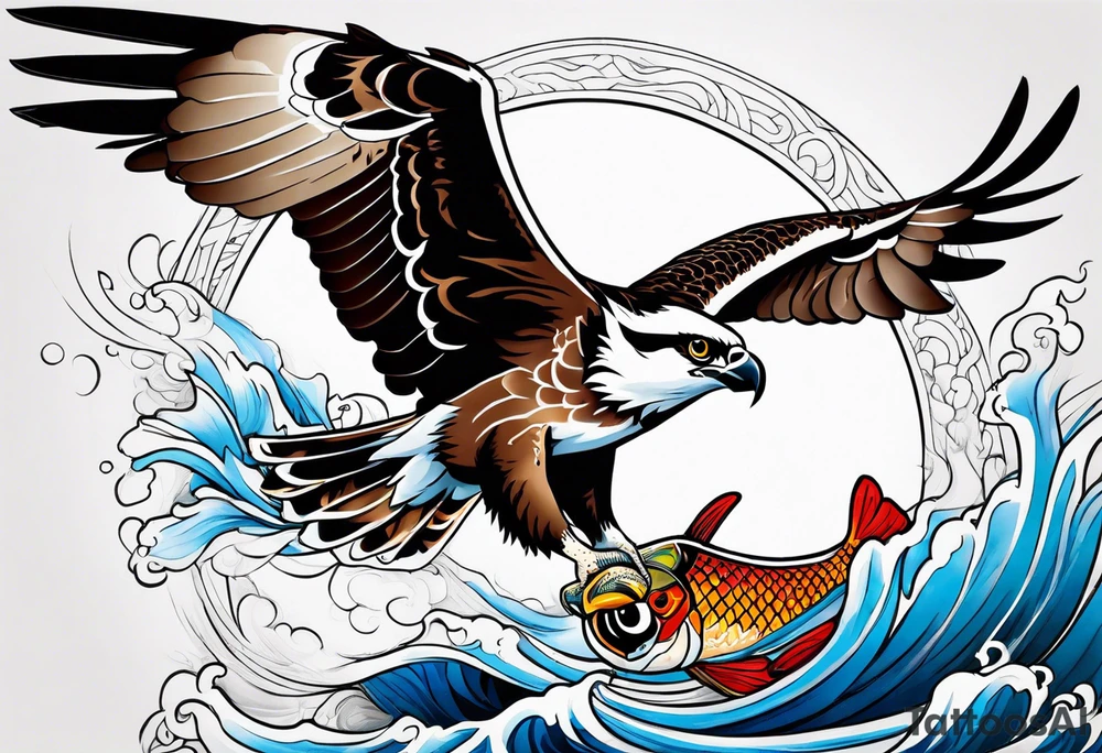 osprey catching fish tattoo idea