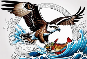 osprey catching fish tattoo idea