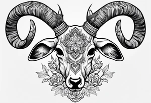 European mount mule deer skull tattoo idea