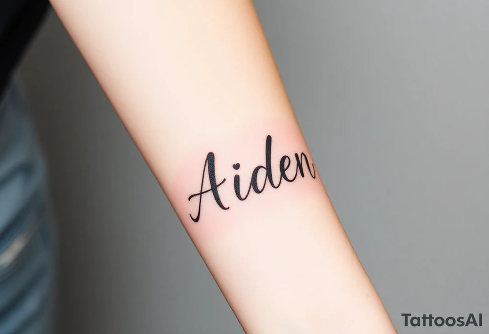 The name Aiden with a theme of love tattoo idea