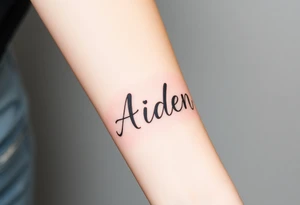 The name Aiden with a theme of love tattoo idea