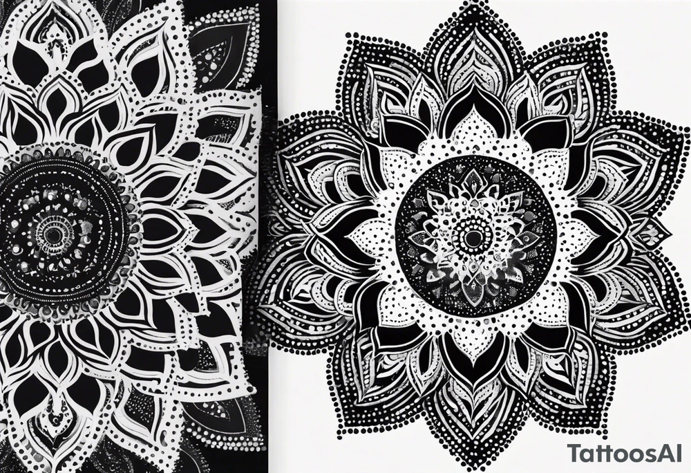 Mandala ornemental dotwork tattoo idea