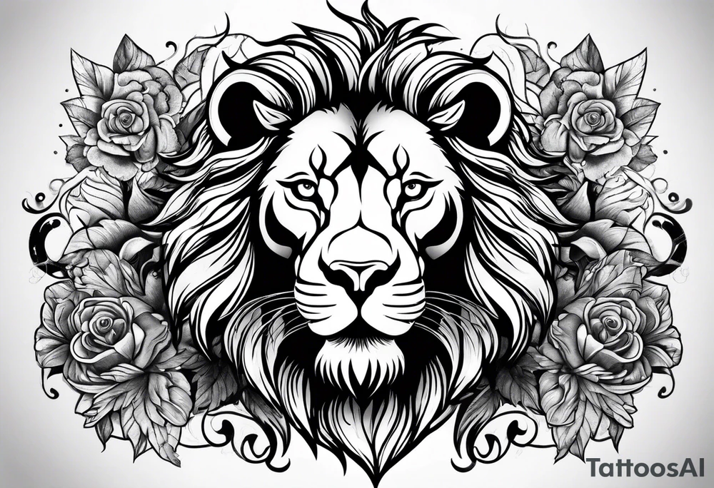 Lion and 3 aries tattoo idea