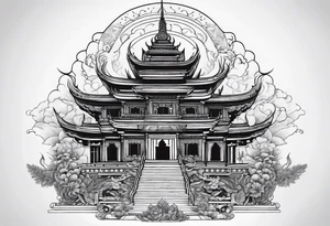 thai temple but minimalistic tattoo idea