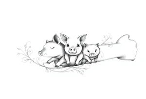 3 little piggy's hiding tattoo idea